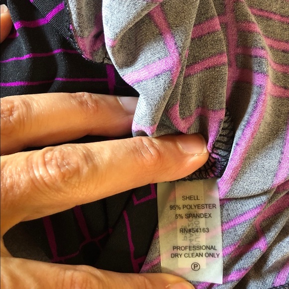 CALVIN KLEIN Black and Purple Dress Size 10 - Picture 7 of 7